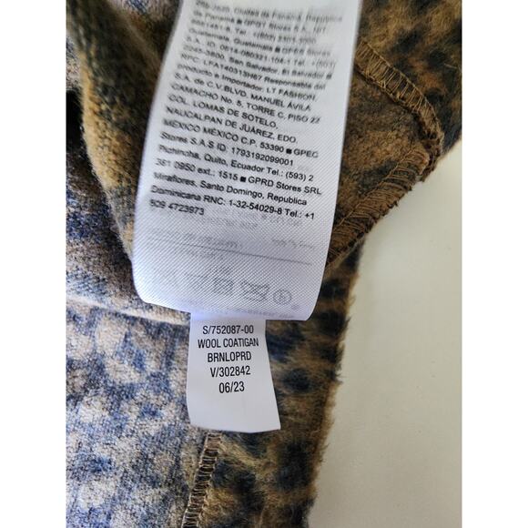 Old Navy Cheetah Print Wool Coatigan Womens Medium - Picture 3 of 6